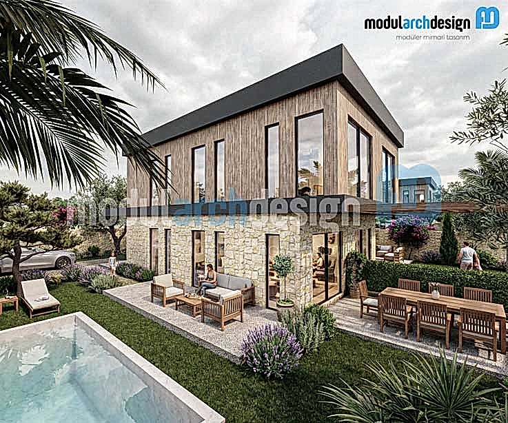 200m² Hafif Çelik EV -2